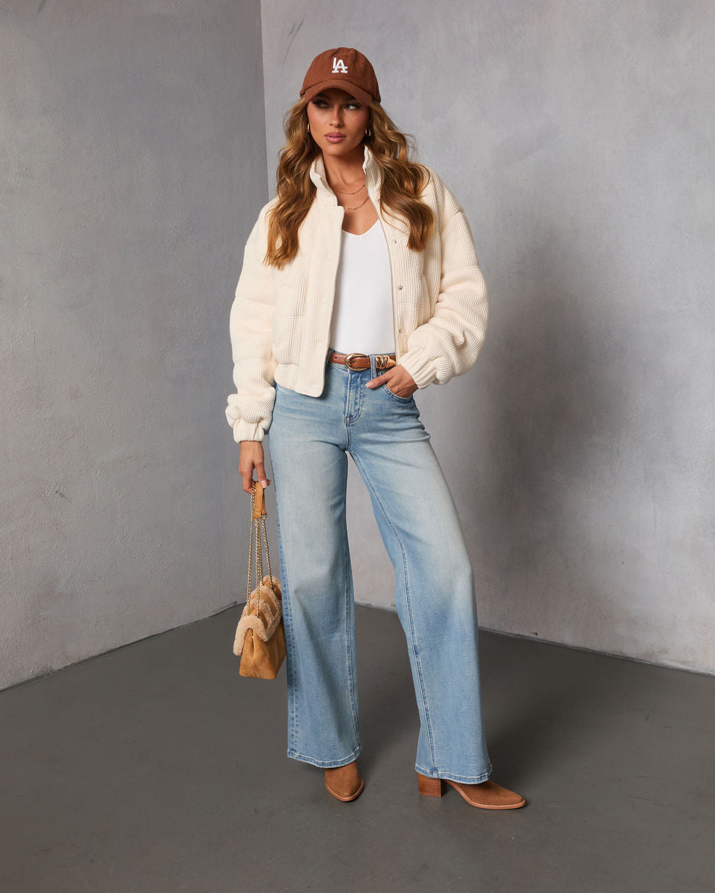 Polar Whisper Cropped Ribbed Puffer Jacket-Vogue Logic