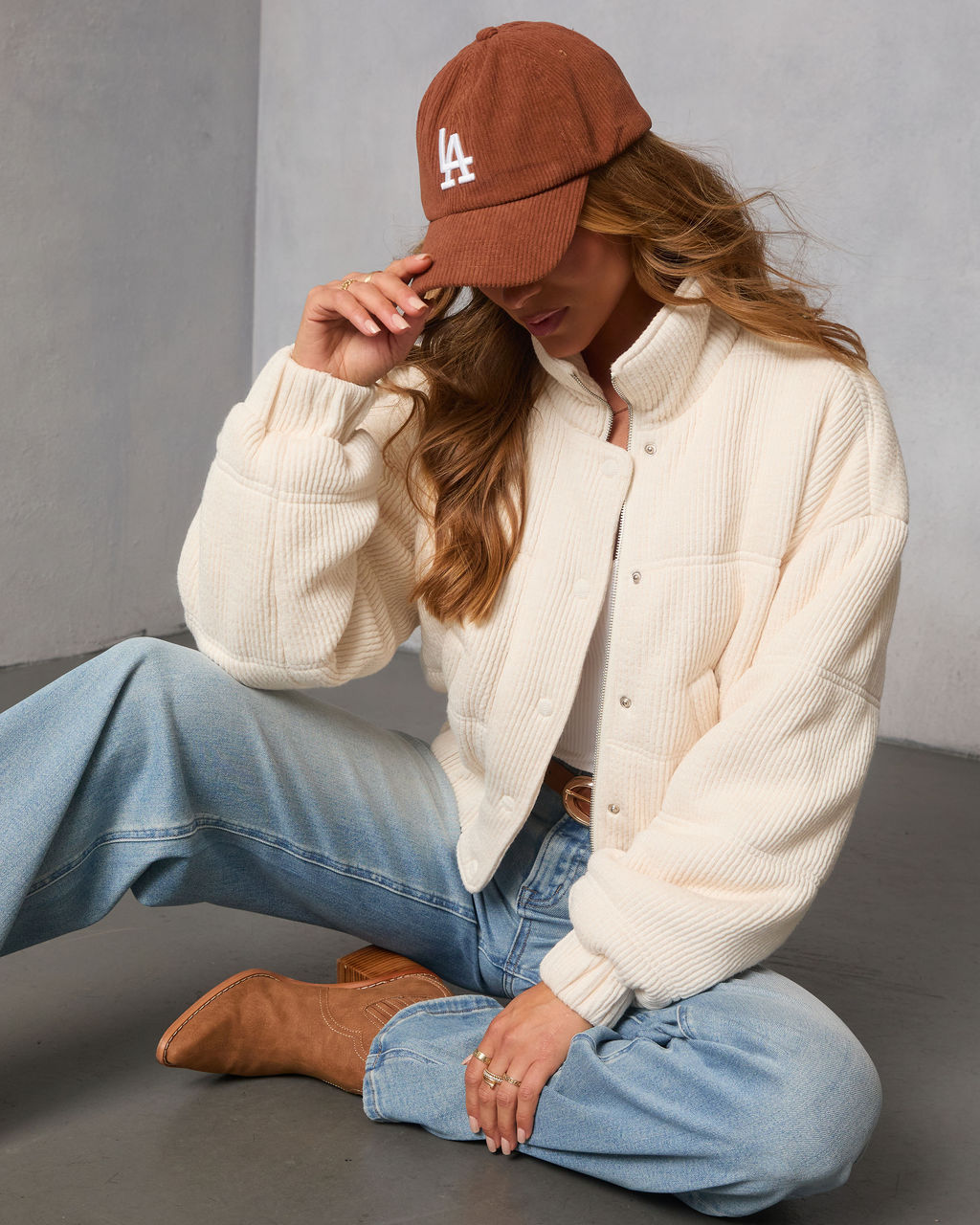 Polar Whisper Cropped Ribbed Puffer Jacket-Vogue Logic