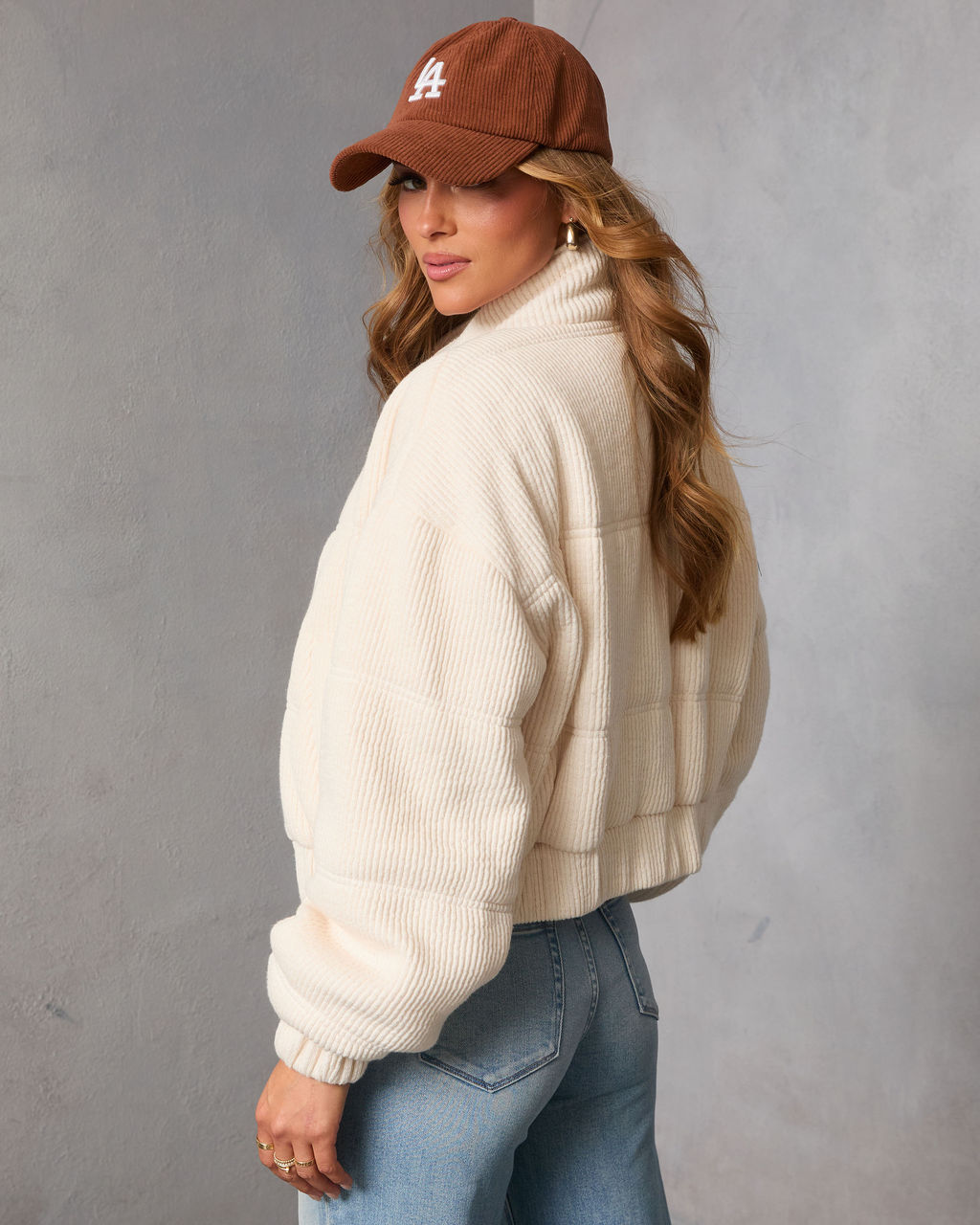 Polar Whisper Cropped Ribbed Puffer Jacket-Vogue Logic