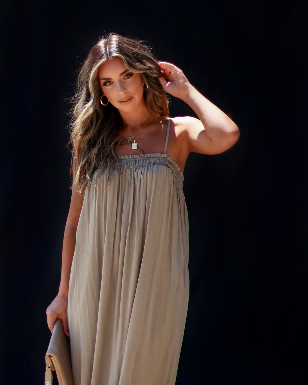 Gracia Everyday Sleeveless Pocketed Midi Dress-Vogue Logic