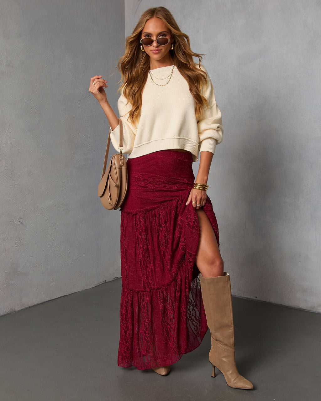 Alene Lace Maxi Skirt-Vogue Logic