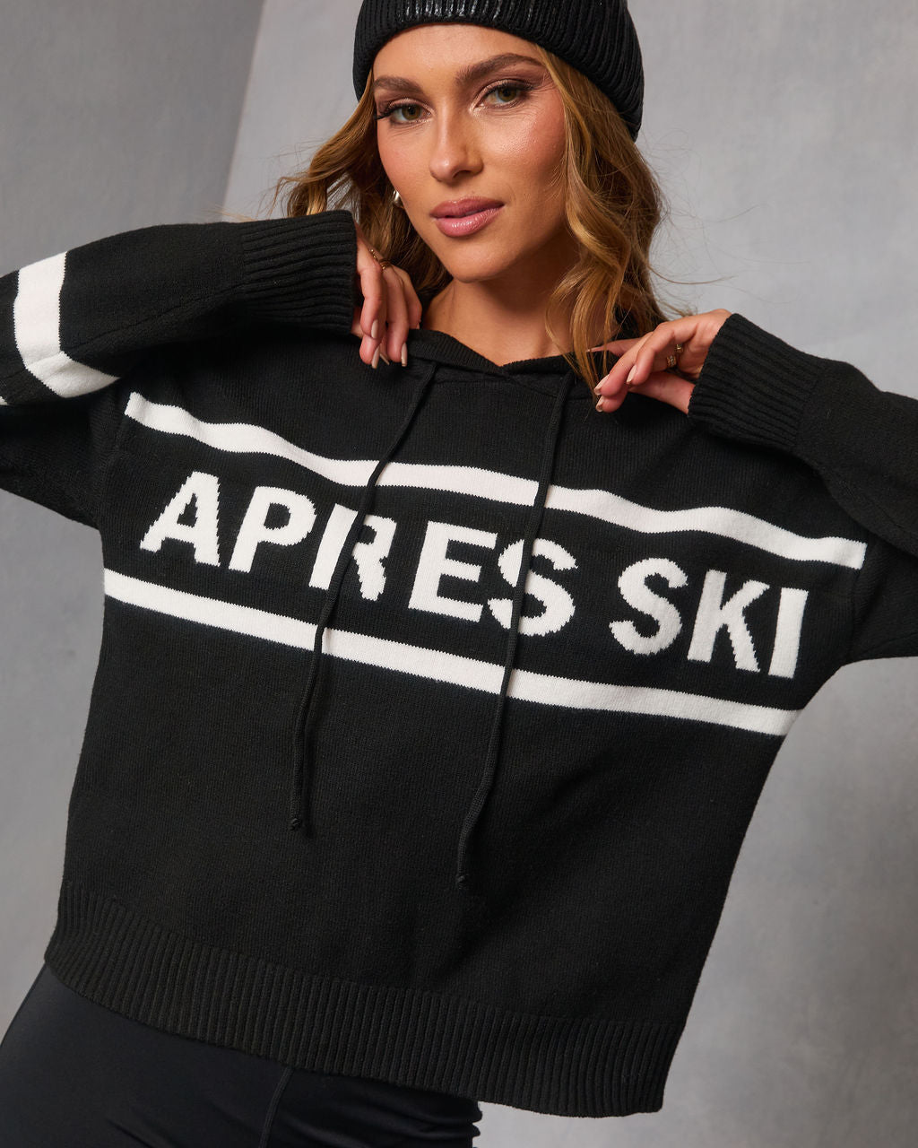 Apres Ski Knit Hoodie-Vogue Logic