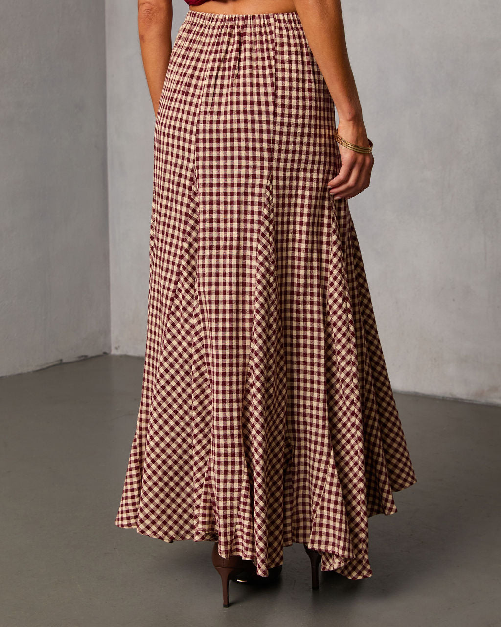 Rylin Gingham Maxi Skirt-Vogue Logic