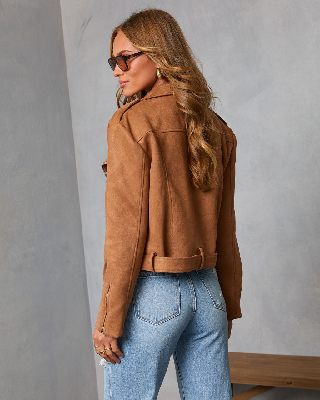 Kianna Suede Moto Jacket-Vogue Logic