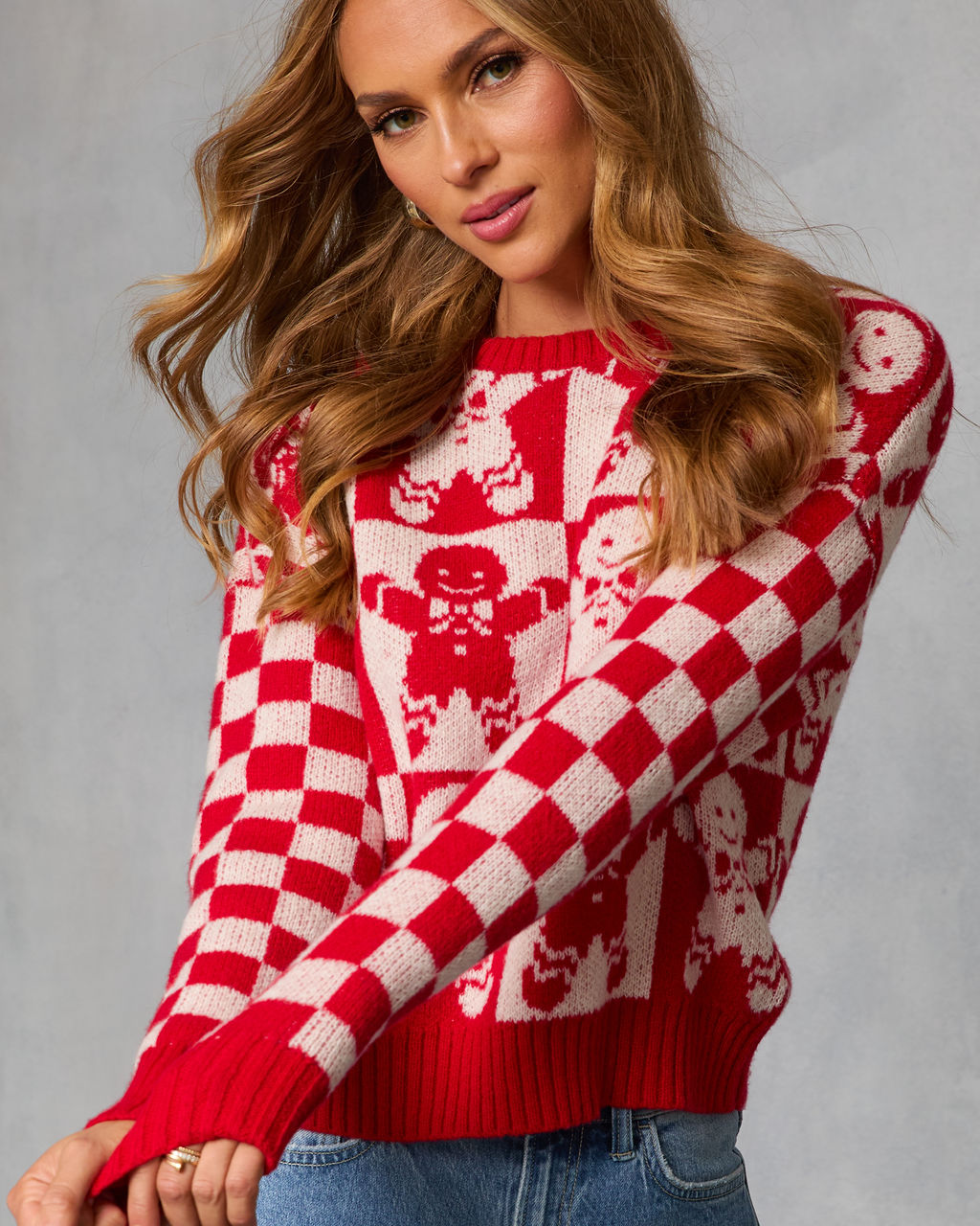 Winter Bakery Intarsia Knit Gingerbread Sweater-Vogue Logic