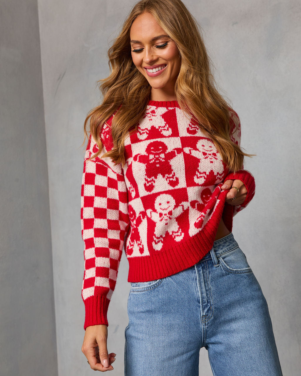 Winter Bakery Intarsia Knit Gingerbread Sweater-Vogue Logic