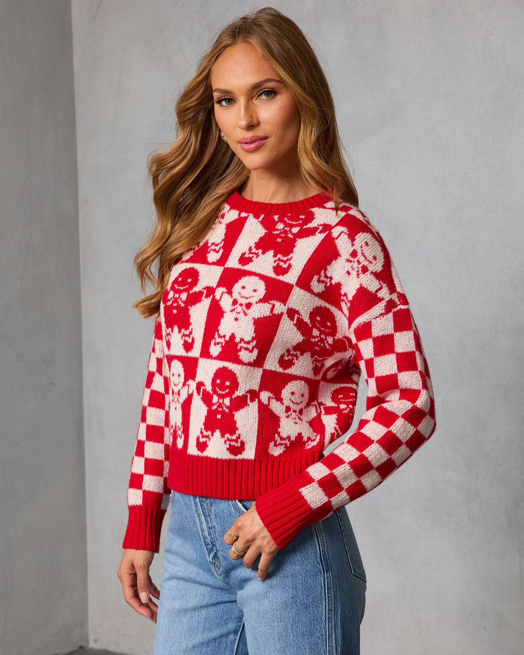 Winter Bakery Intarsia Knit Gingerbread Sweater-Vogue Logic