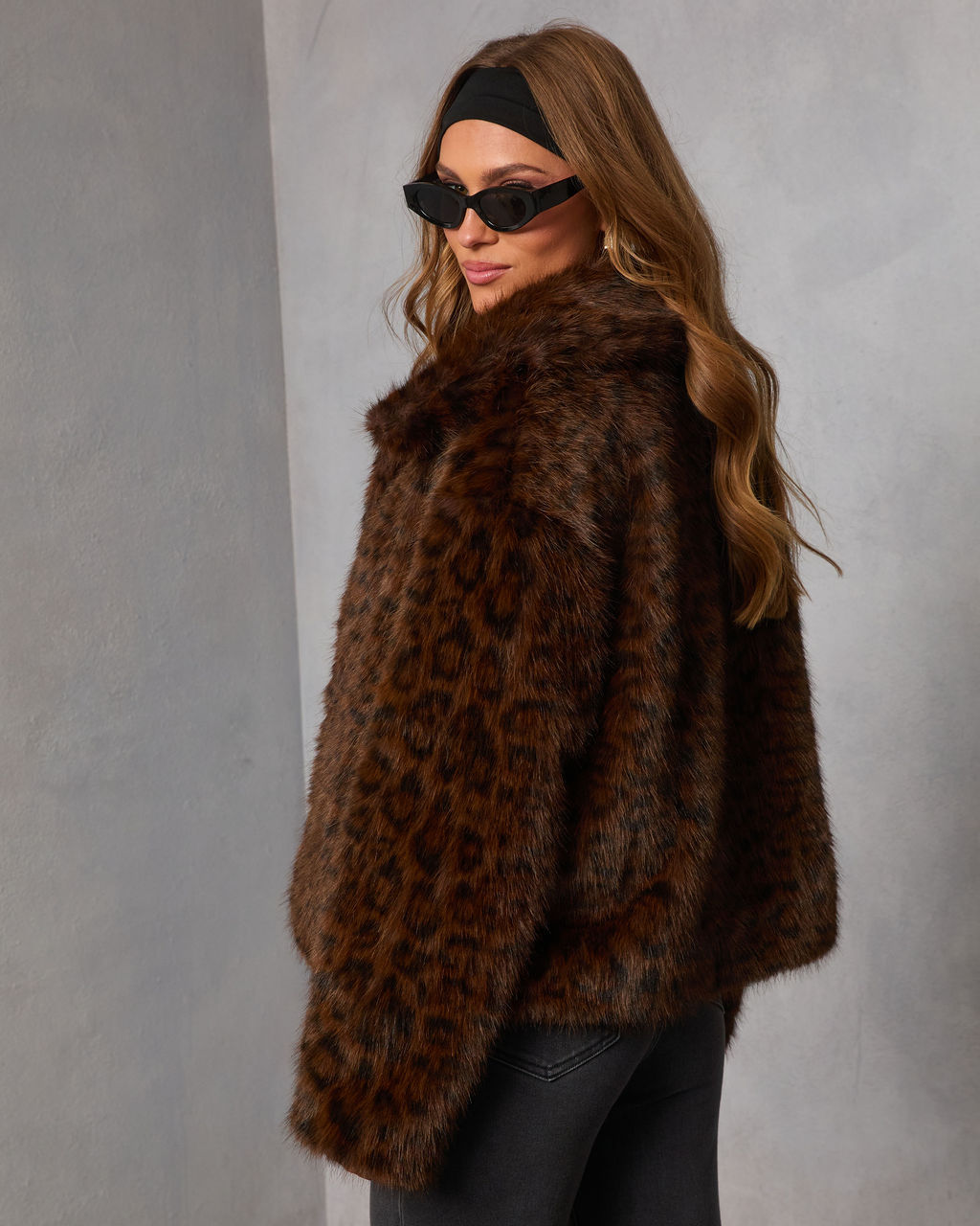 Franz Leopard Print Faux Fur Coat-Vogue Logic