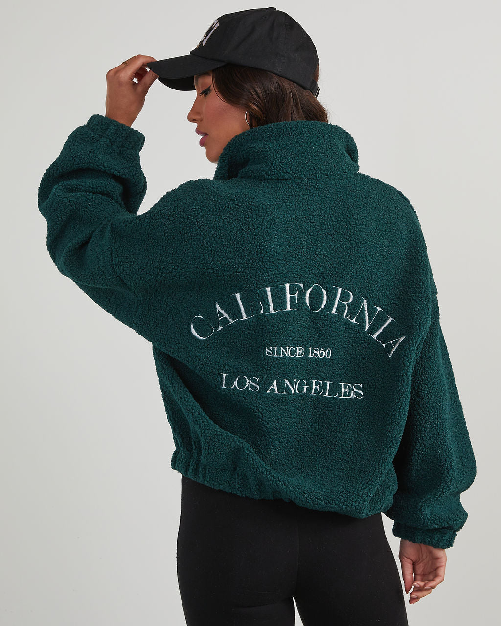 California Teddy Fleece Half Zip Jacket-Vogue Logic