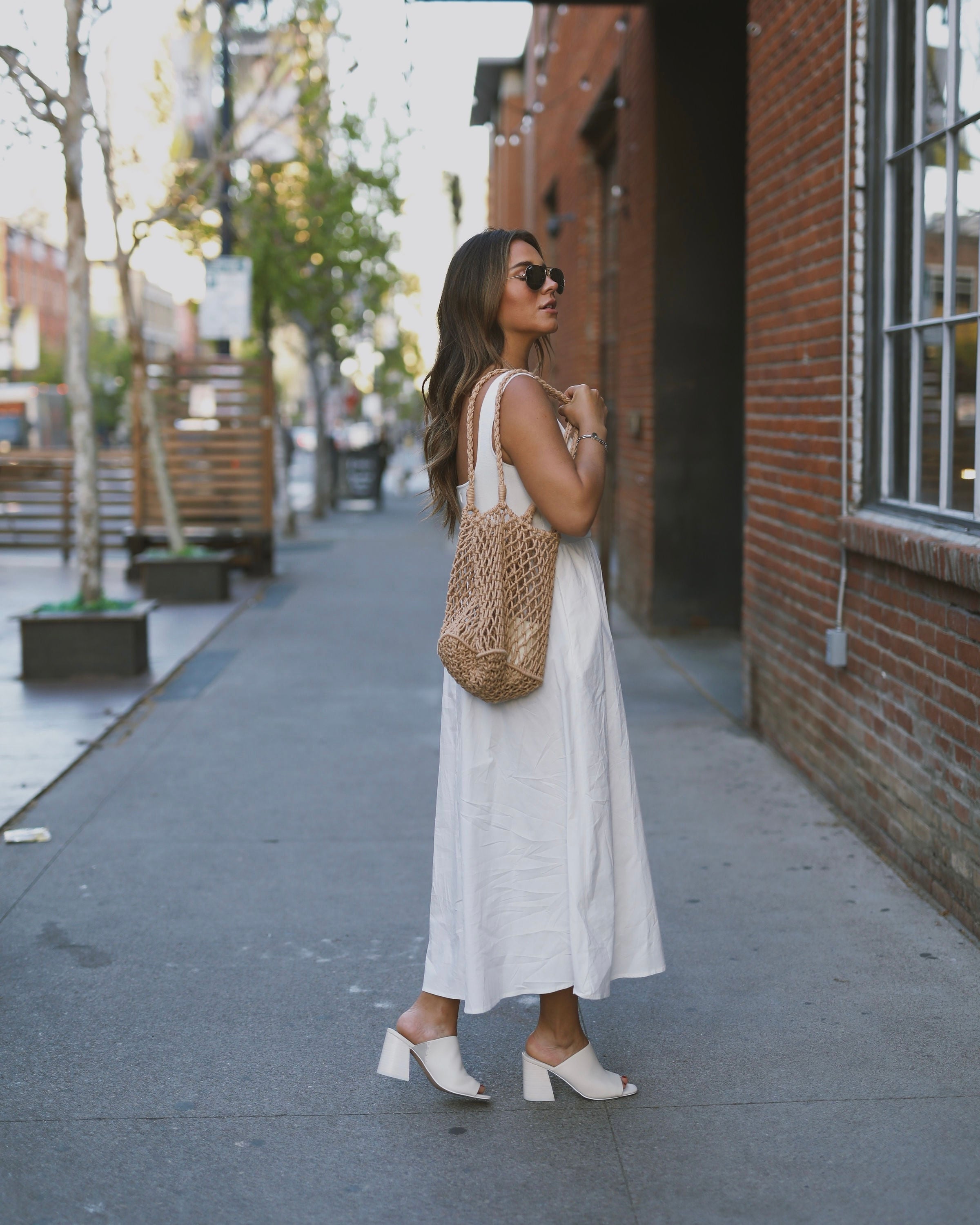 Maxime Knit Cotton Pocketed Midi Dress-Vogue Logic