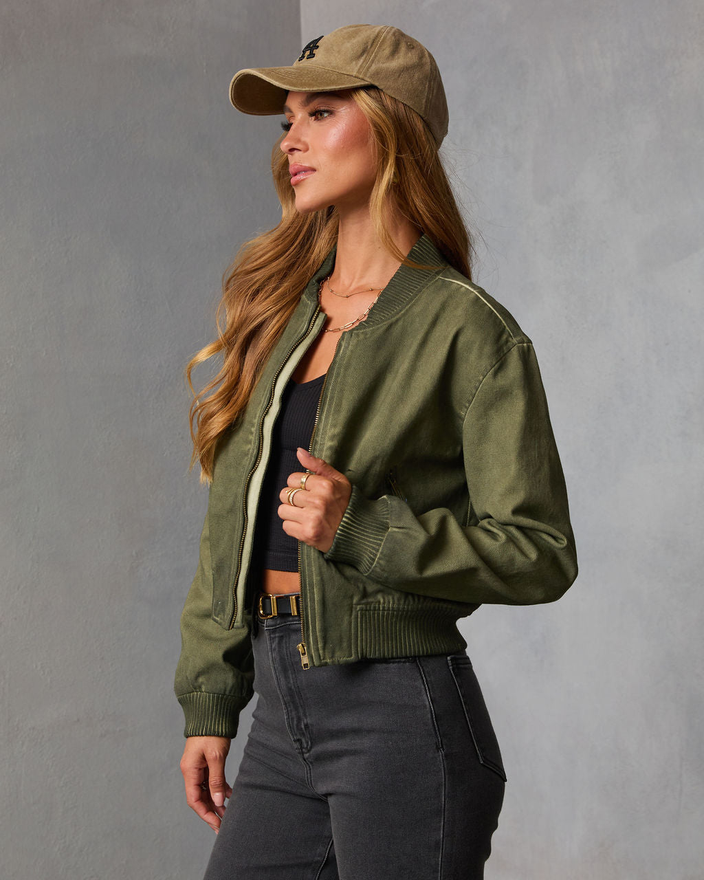 Moss Ember Twill Bomber Jacket-Vogue Logic