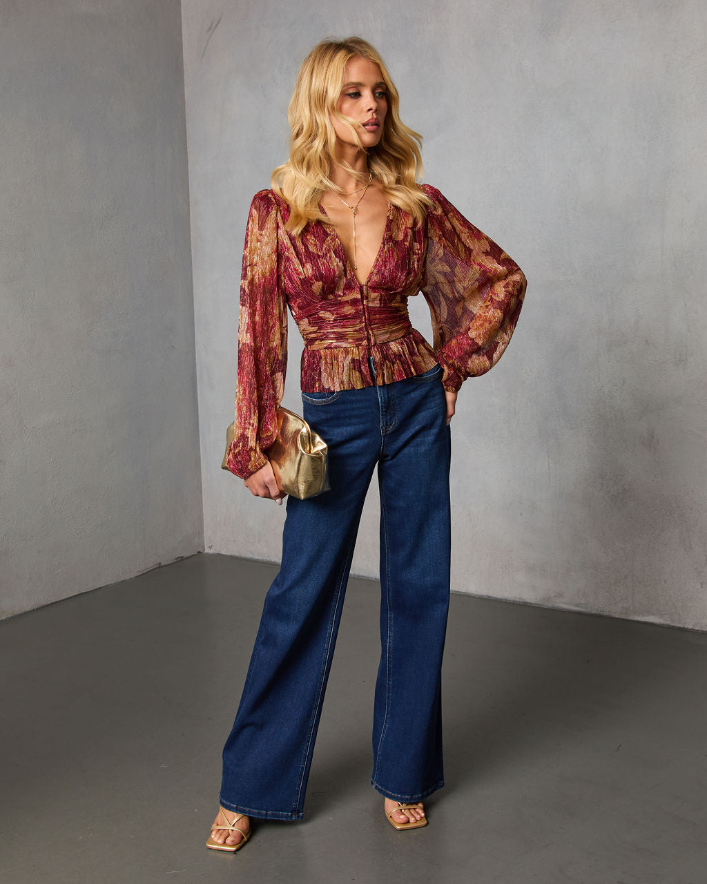 Afterglow Guest Printed Plisse Top-Vogue Logic