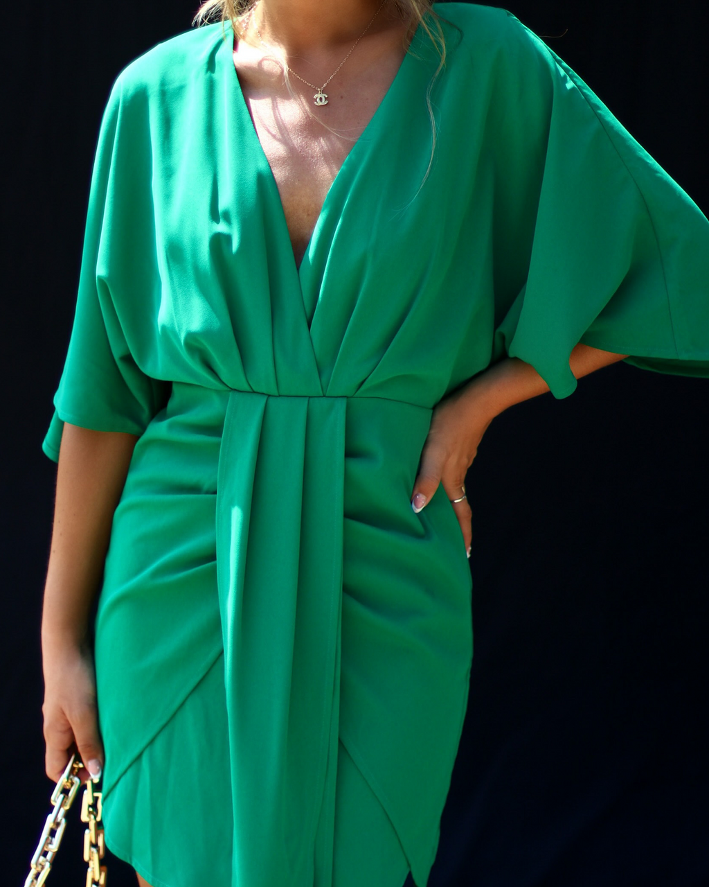 Porticia V-Neck Mini Dress-Vogue Logic