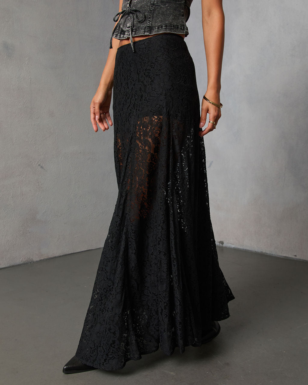 Moss Moon Lace Maxi Skirt-Vogue Logic