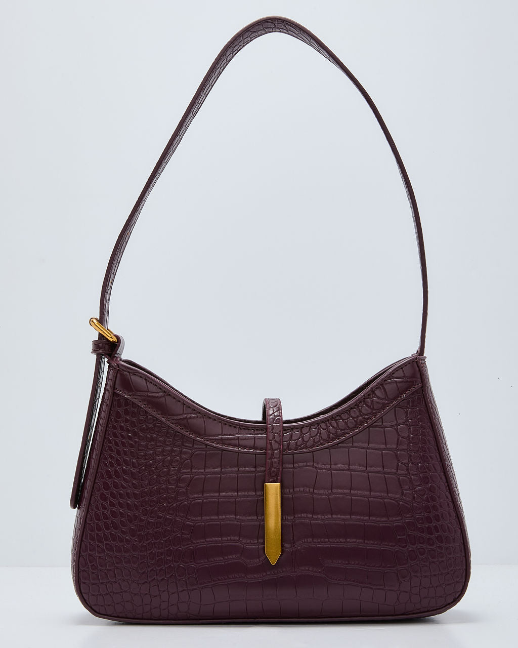 Verah Vegan Leather Croc Embossed Shoulder Bag-Vogue Logic