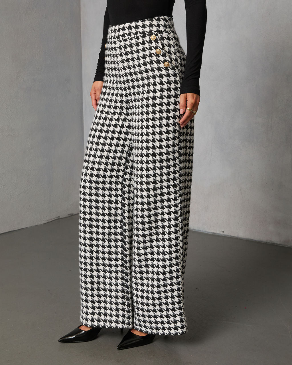 Seeley Houndstooth Straight Leg Pant-Vogue Logic
