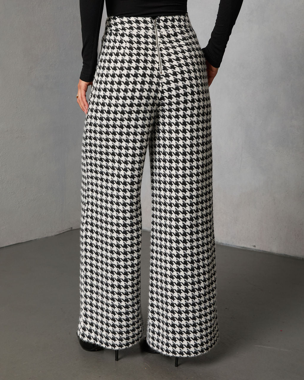 Seeley Houndstooth Straight Leg Pant-Vogue Logic