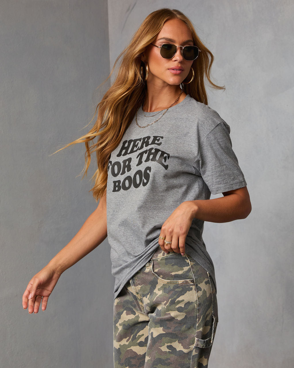 Here For The Boos Short Sleeve Graphic Tee-Vogue Logic