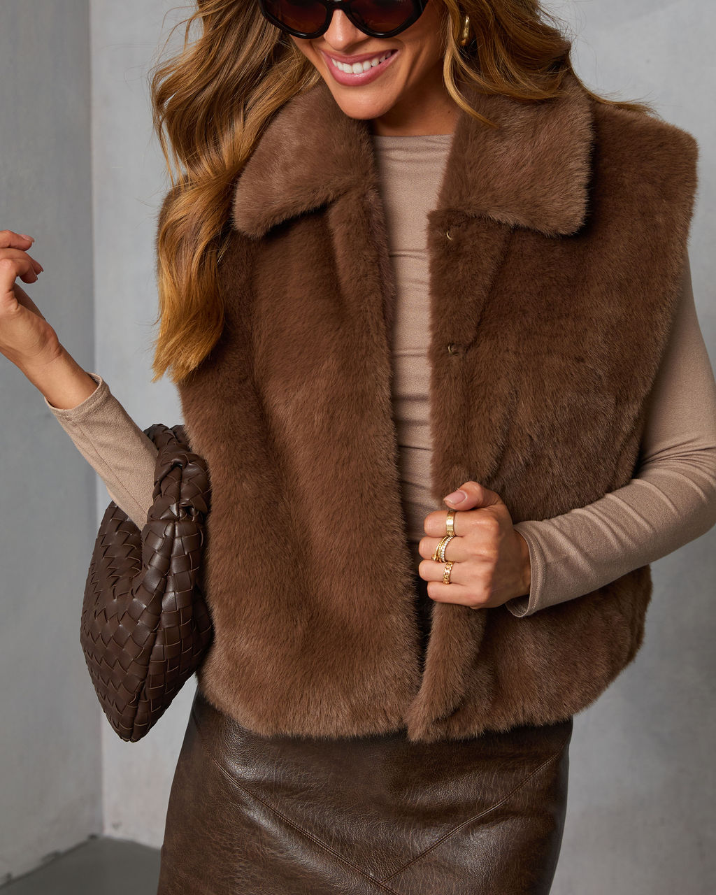Cozette Faux Fur Vest-Vogue Logic