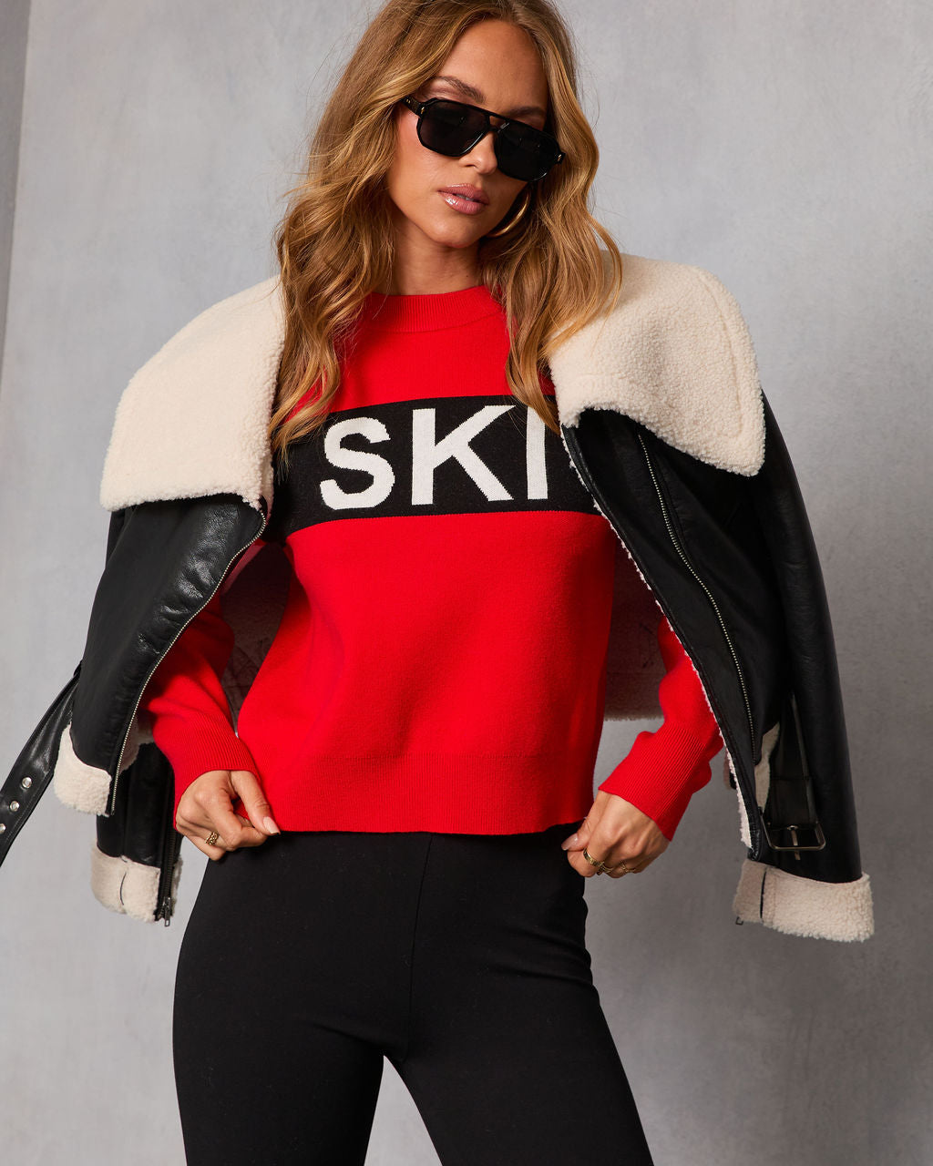 Ski Mode Graphic Knit Sweater-Vogue Logic