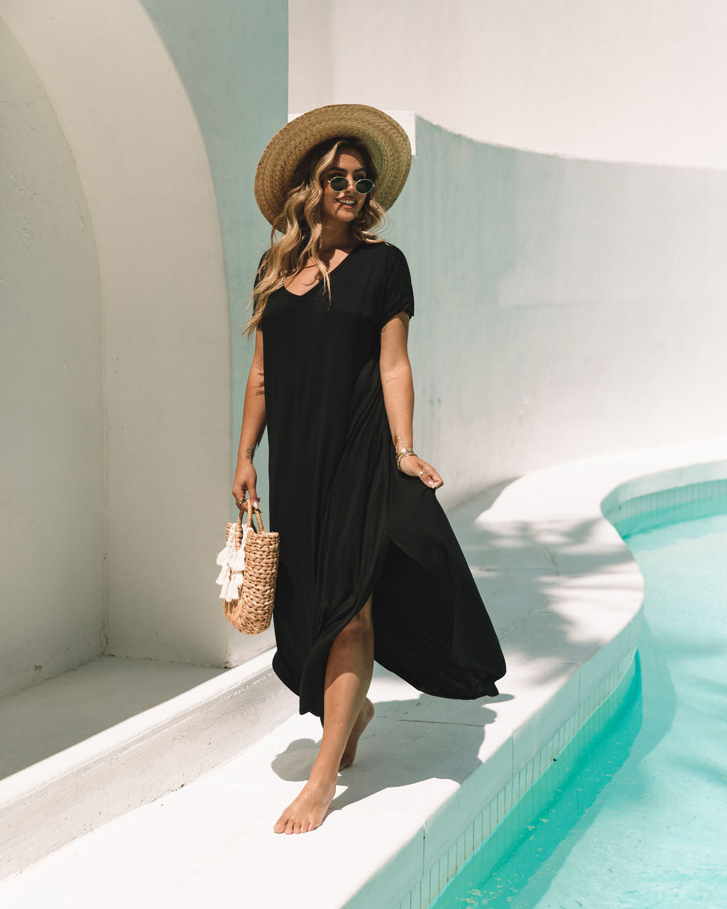 Farmers Market Pocketed Modal Maxi Dress-Vogue Logic