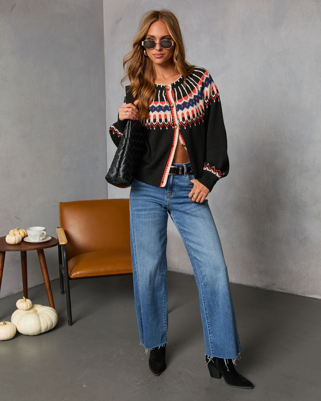 Grateful Gathering Abstract Knit Cardigan-Vogue Logic