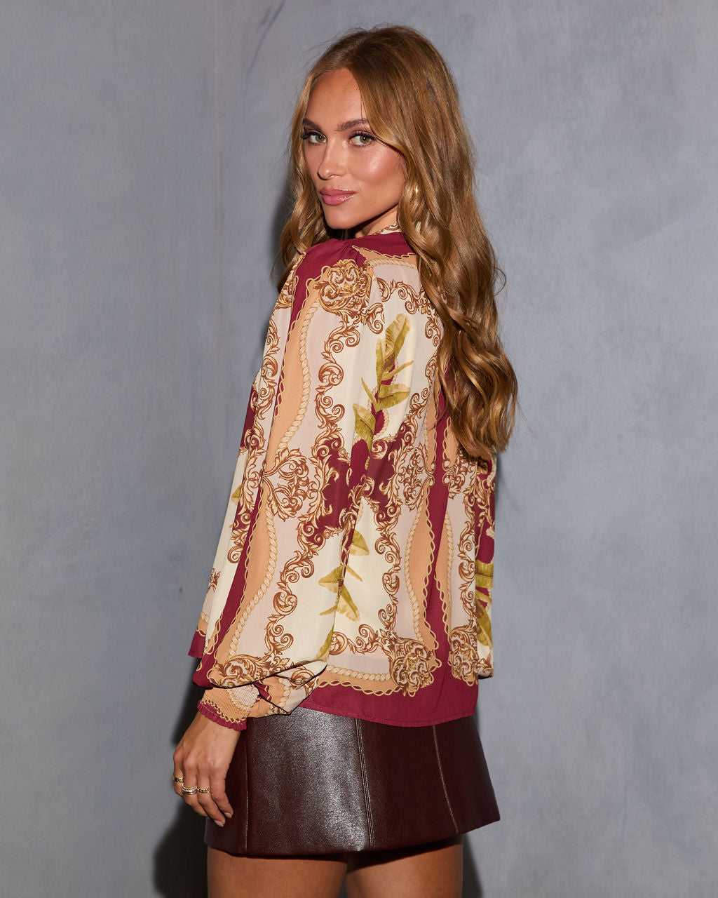 Mulled Glow Abstract Neck Tie Top-Vogue Logic