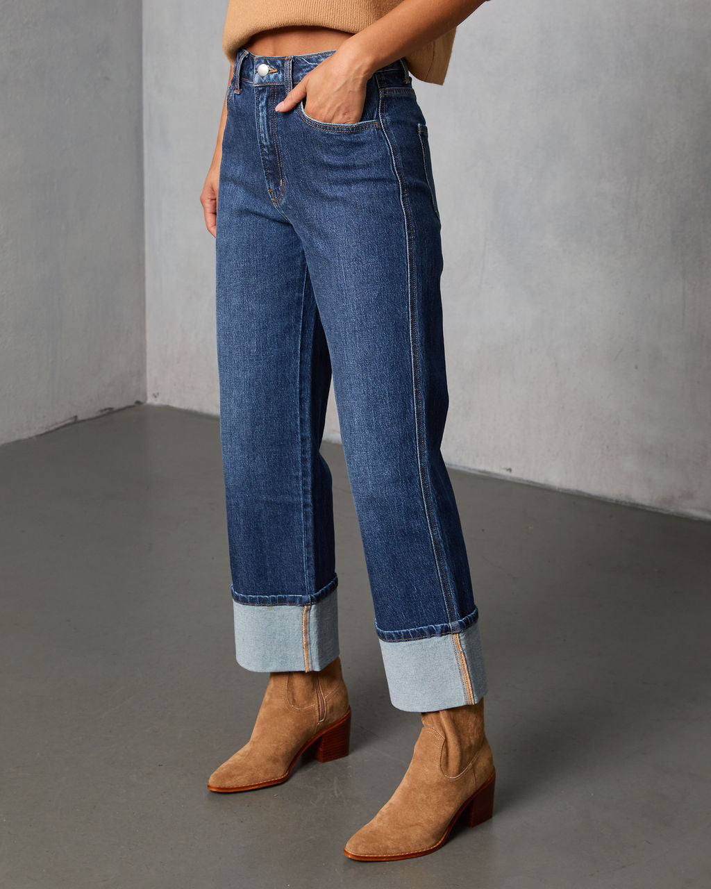 Ashland Stretch Super High Rise Straight Jeans-Vogue Logic