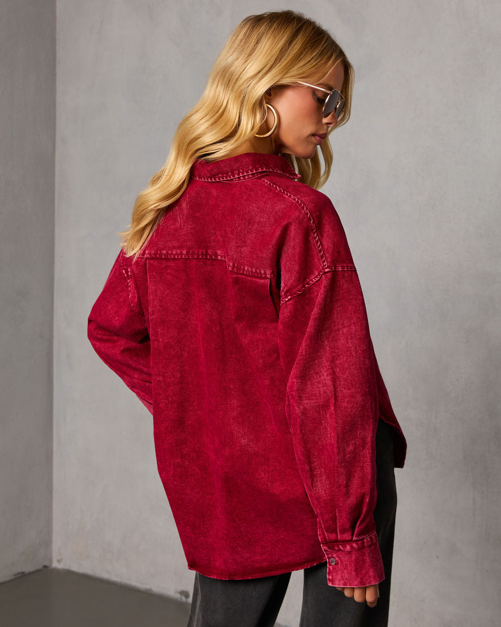 Wild Maple Denim Button Down Shirt-Vogue Logic