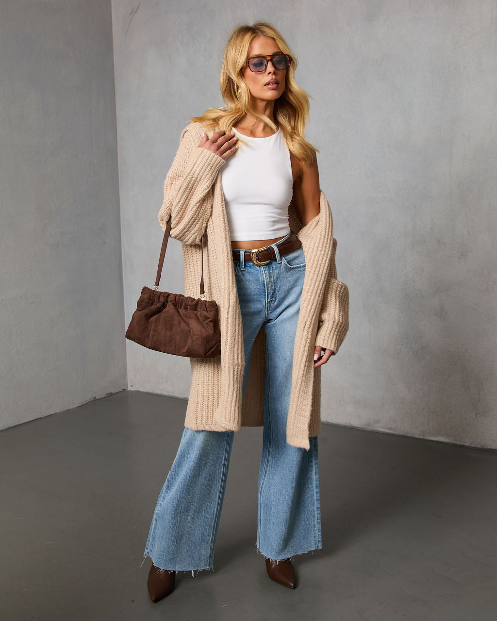 Saville Hooded Ribbed Knit Cardigan-Vogue Logic