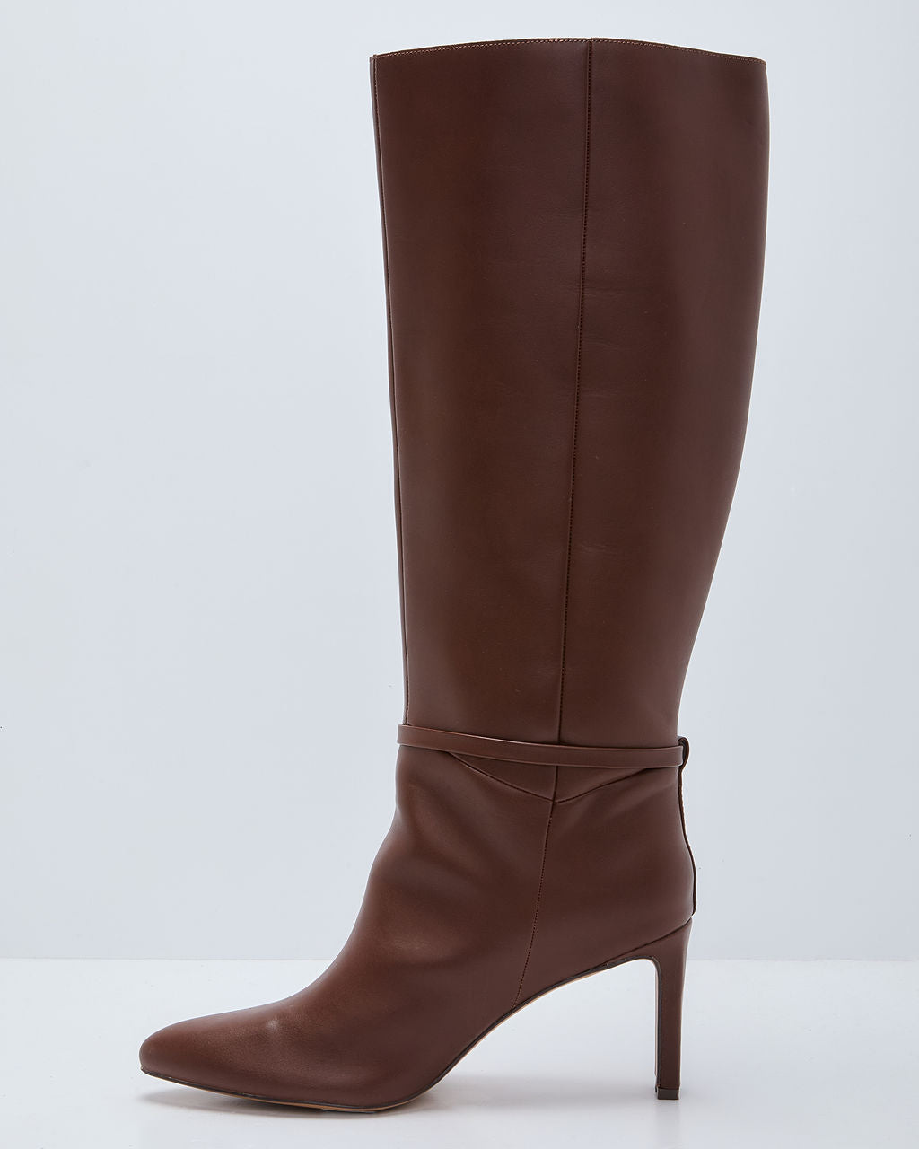 Isobelle Vegan Leather Chain Accent Knee High Boots-Vogue Logic