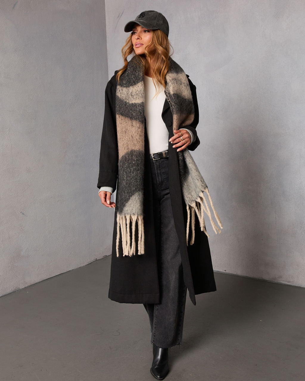 Davison Twofer Hooded Waist Tie Trench Coat-Vogue Logic