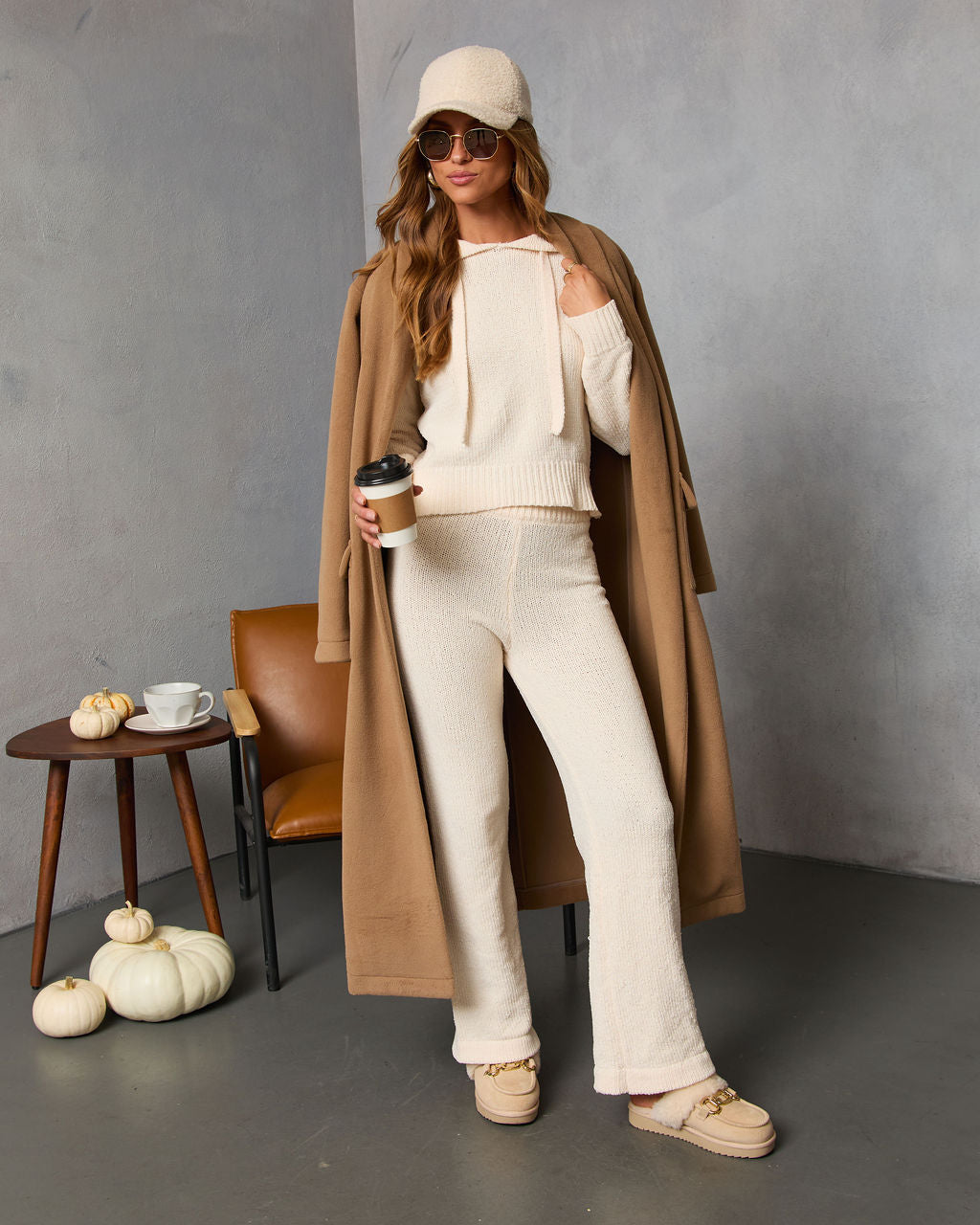 Autumn Snuggle High Rise Straight Leg Knit Pants-Vogue Logic