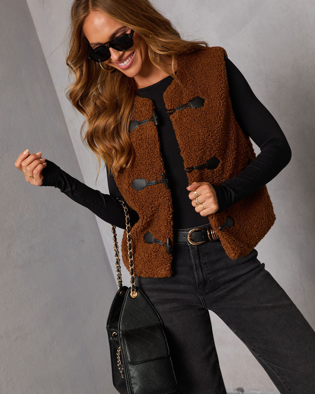 Toffee Drop Teddy Vest-Vogue Logic