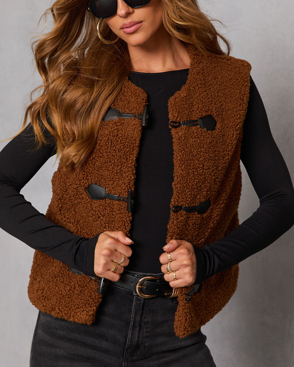 Toffee Drop Teddy Vest-Vogue Logic