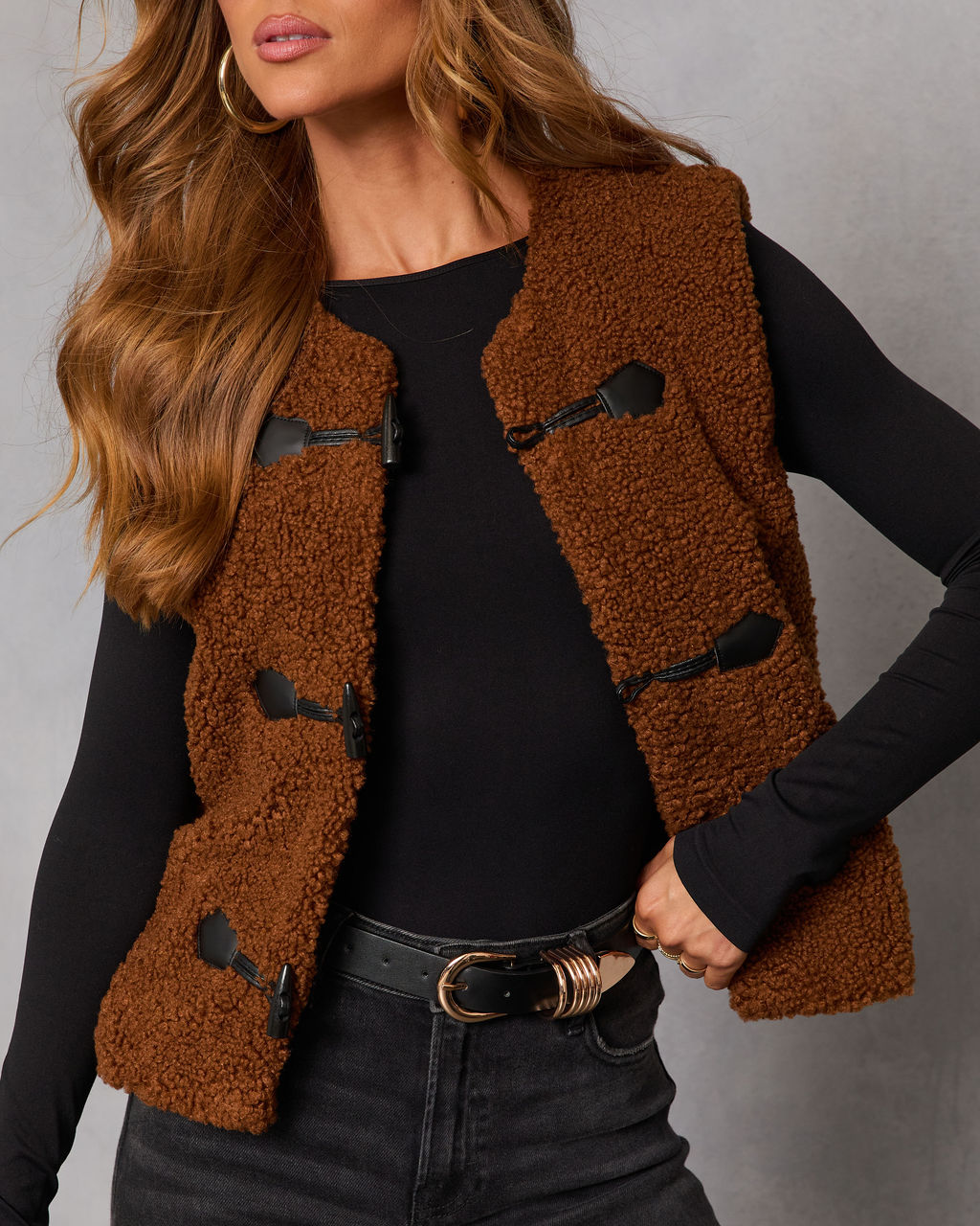 Toffee Drop Teddy Vest-Vogue Logic