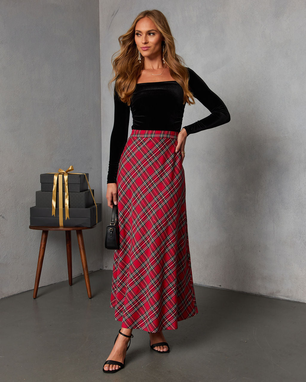 Tarenne Plaid Maxi Skirt-Vogue Logic