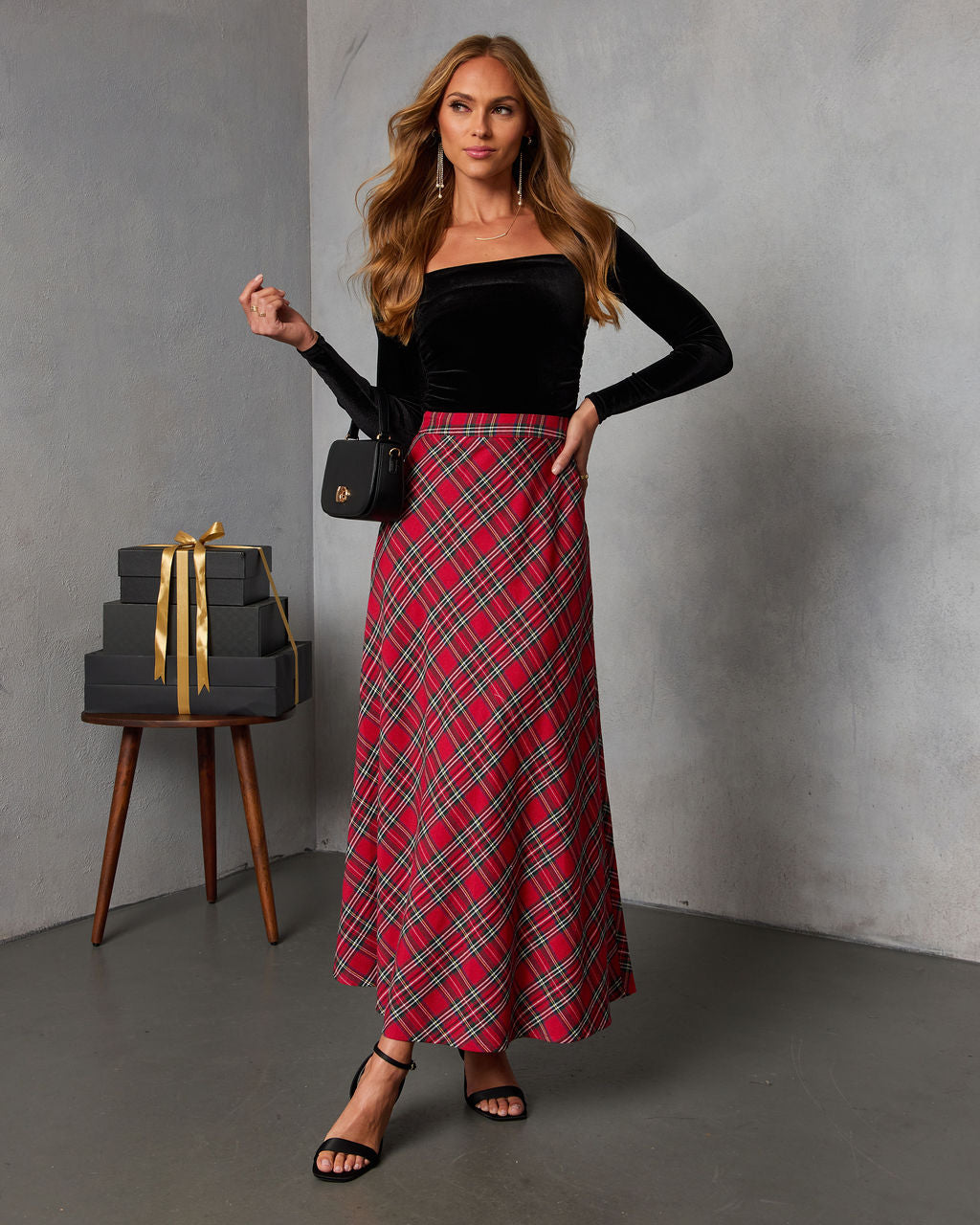 Tarenne Plaid Maxi Skirt-Vogue Logic