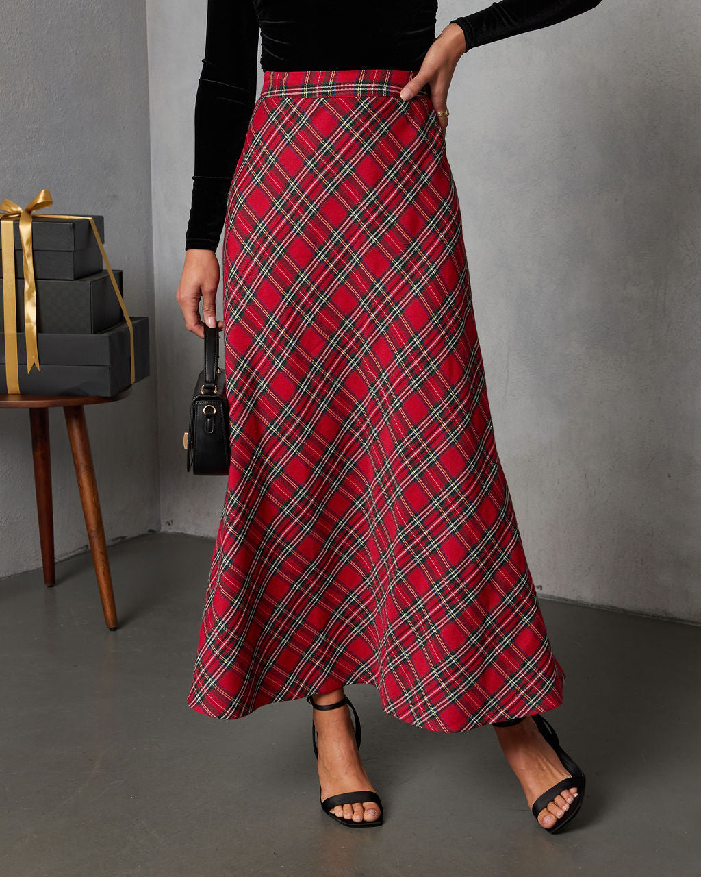 Tarenne Plaid Maxi Skirt-Vogue Logic