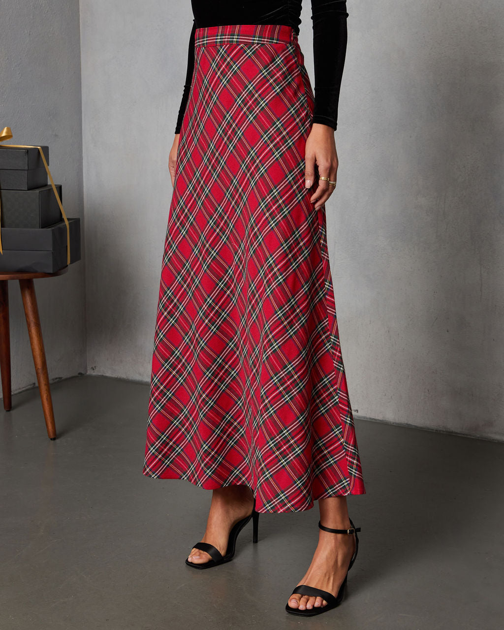Tarenne Plaid Maxi Skirt-Vogue Logic