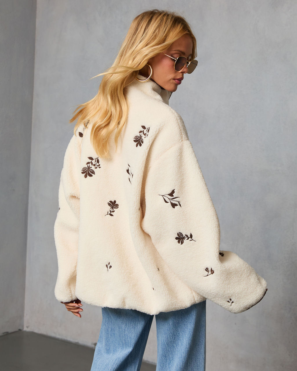 Chalet Embroidered Floral Pullover Jacket-Vogue Logic