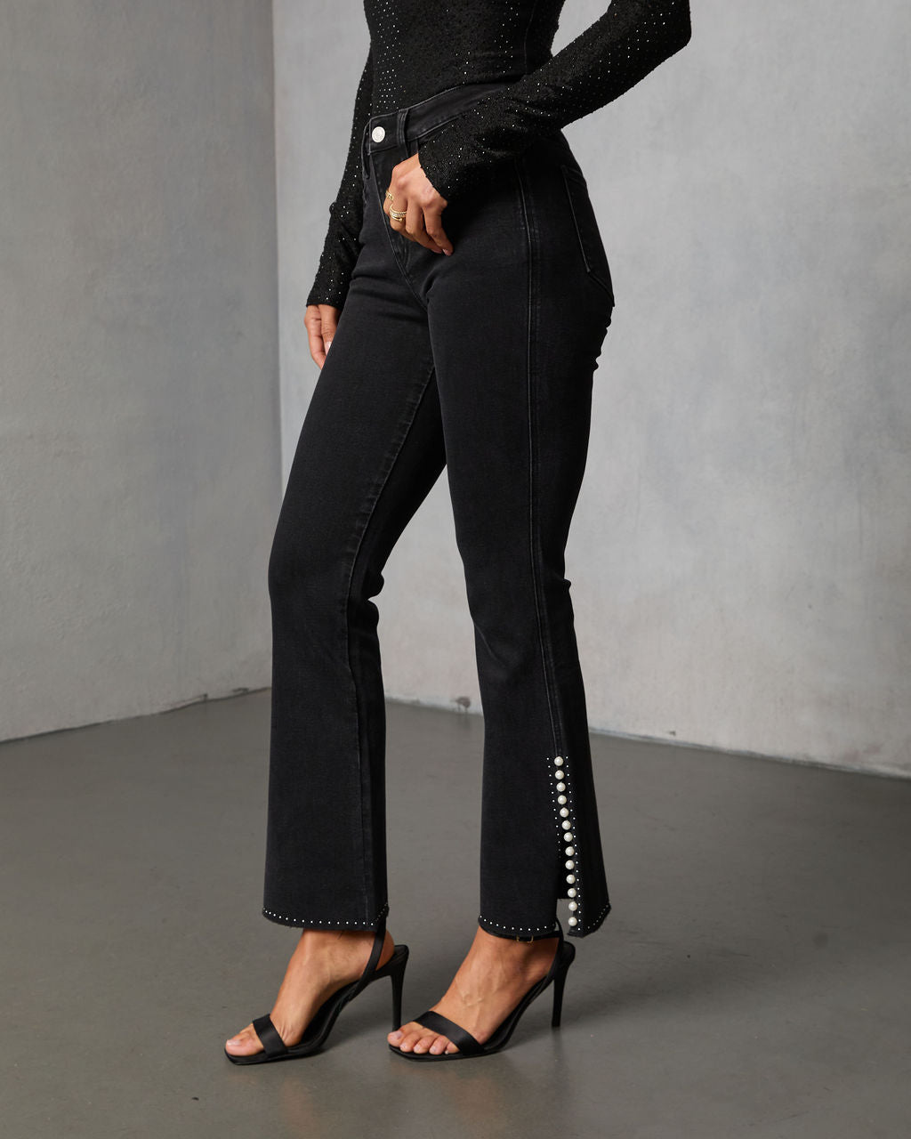 Delmer Bootcut Super Stretch Embellished Jeans-Vogue Logic