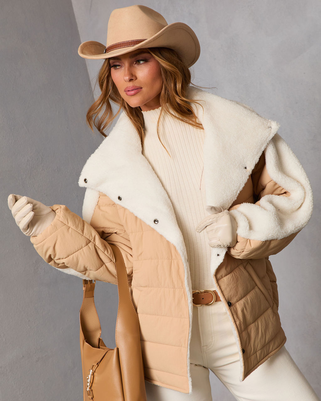 Malrin Sherpa Lined Contrast Puffer Coat-Vogue Logic