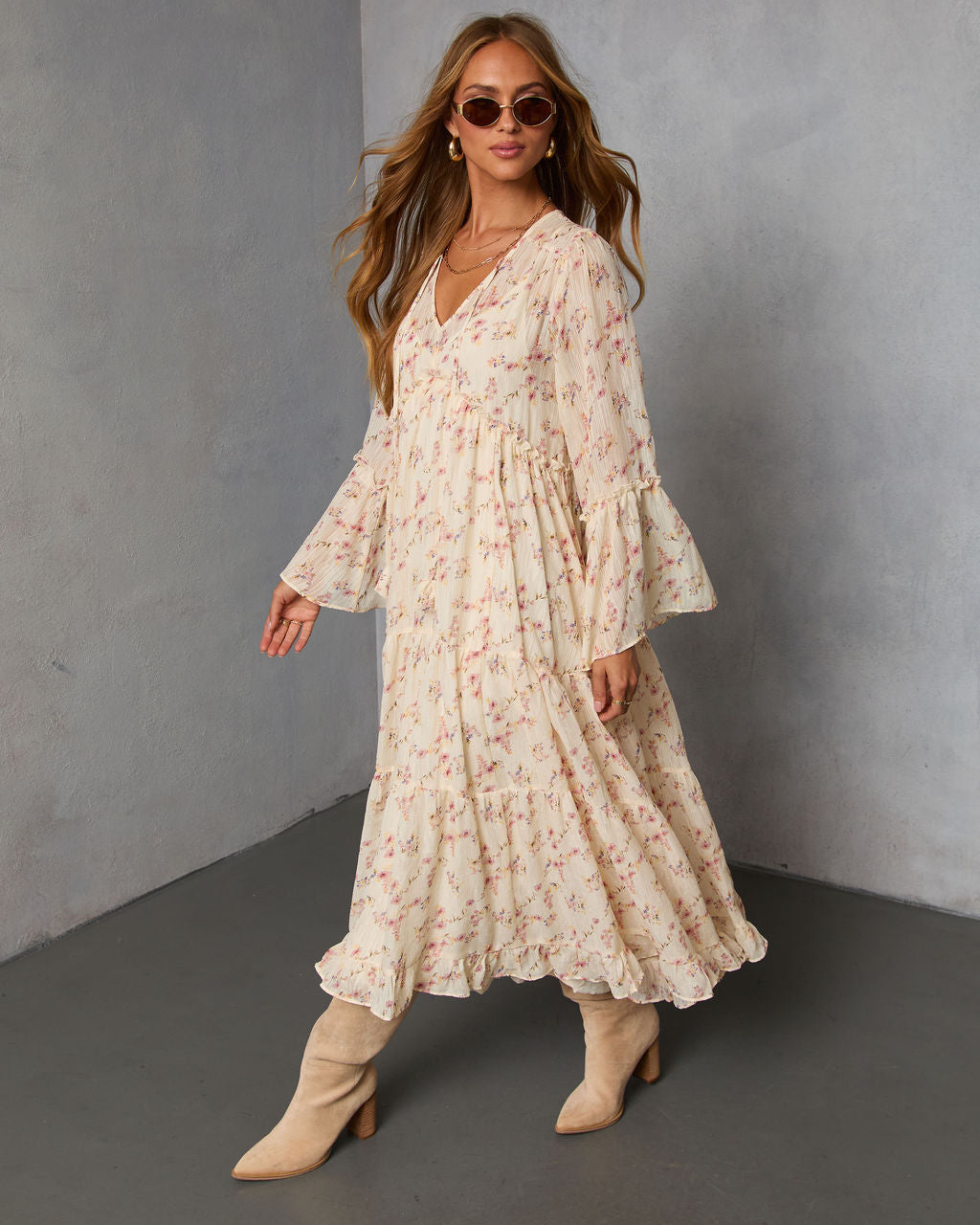 Amber Drift Printed Maxi Dress-Vogue Logic