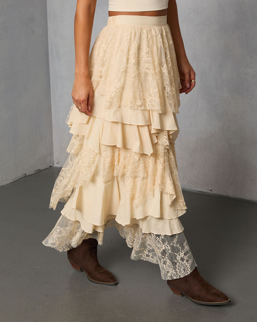 Folklore Fit Lace Maxi Skirt-Vogue Logic