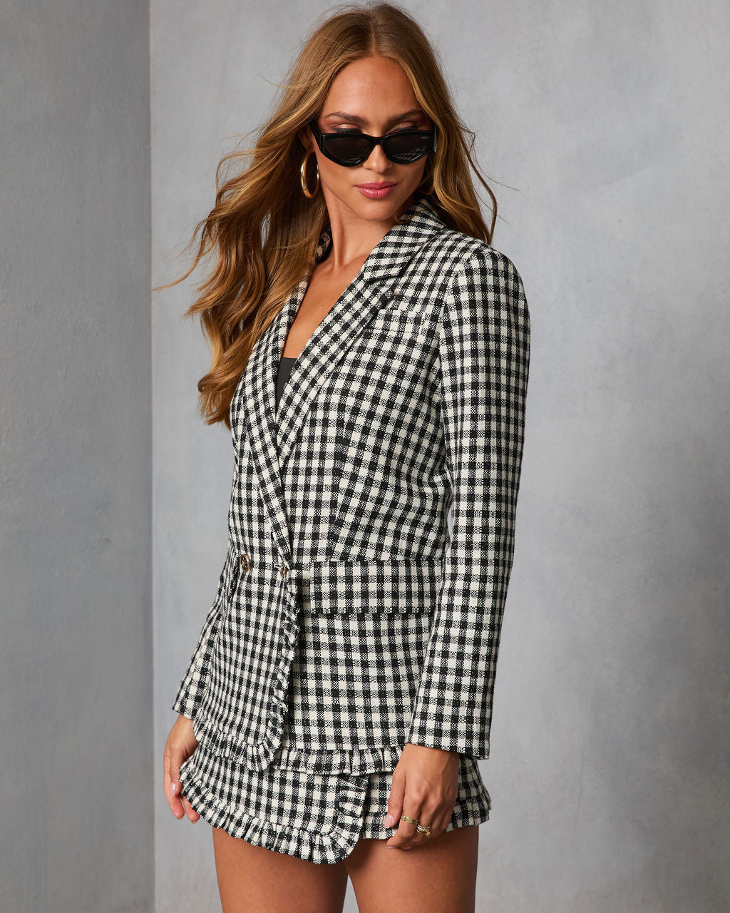 Paloma East Plaid Tweed Blazer-Vogue Logic