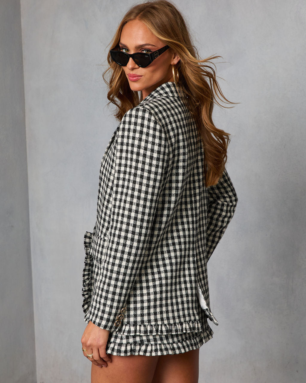 Paloma East Plaid Tweed Blazer-Vogue Logic
