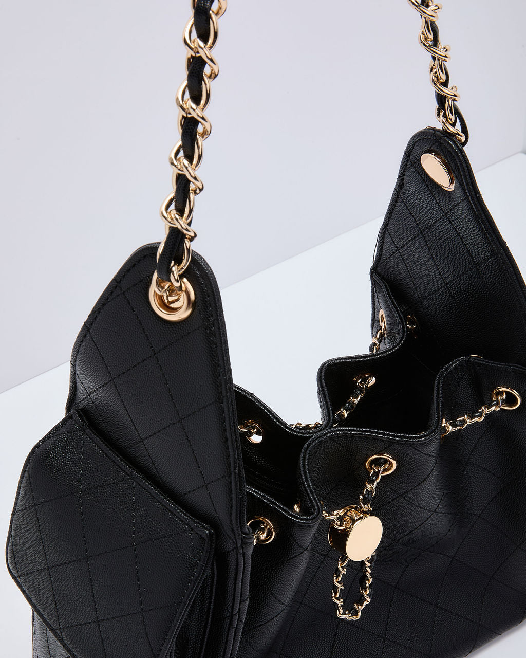 Borgia Quilted Crossbody Bucket Bag-Vogue Logic