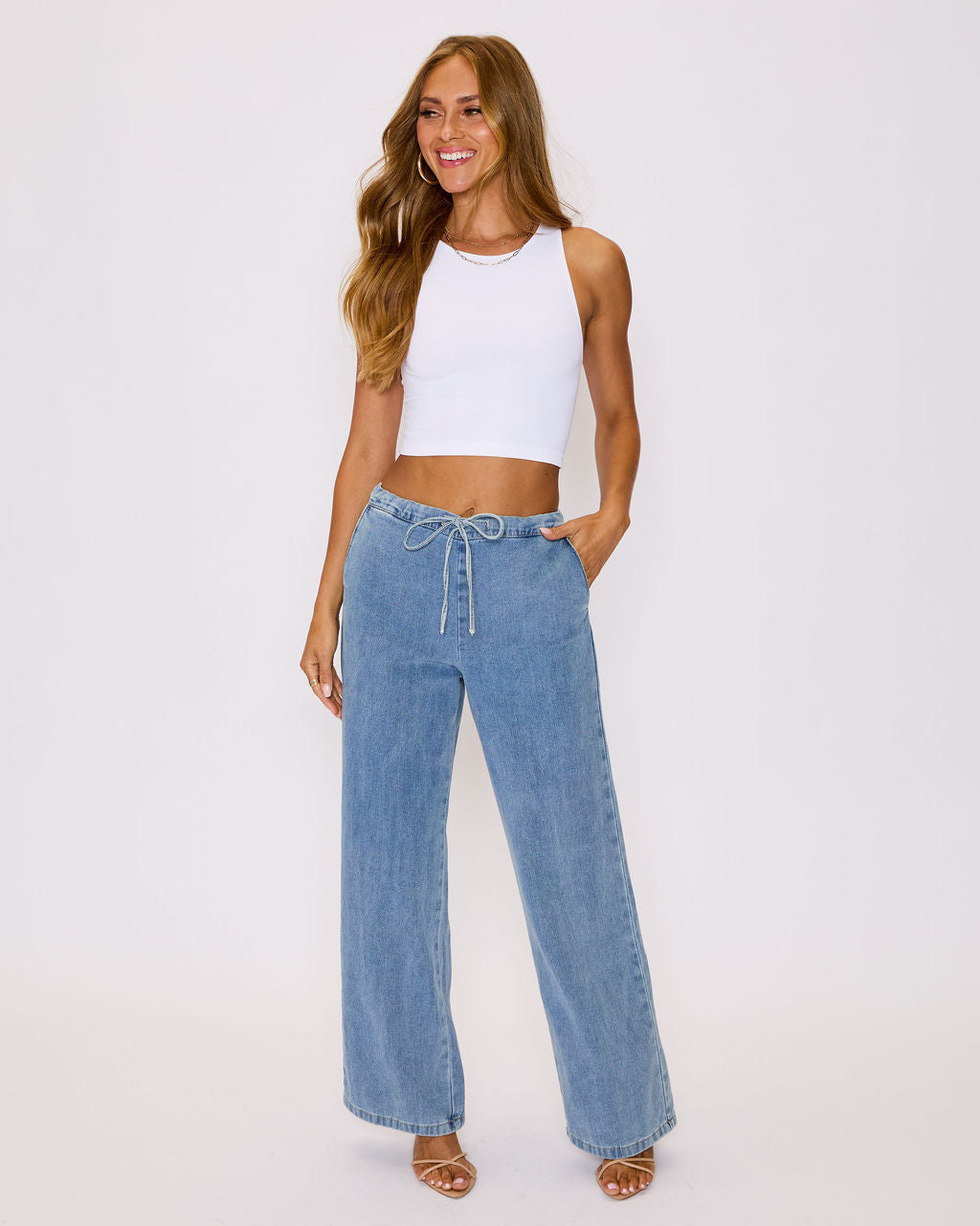 Sarah Drawstring Jeans-Vogue Logic