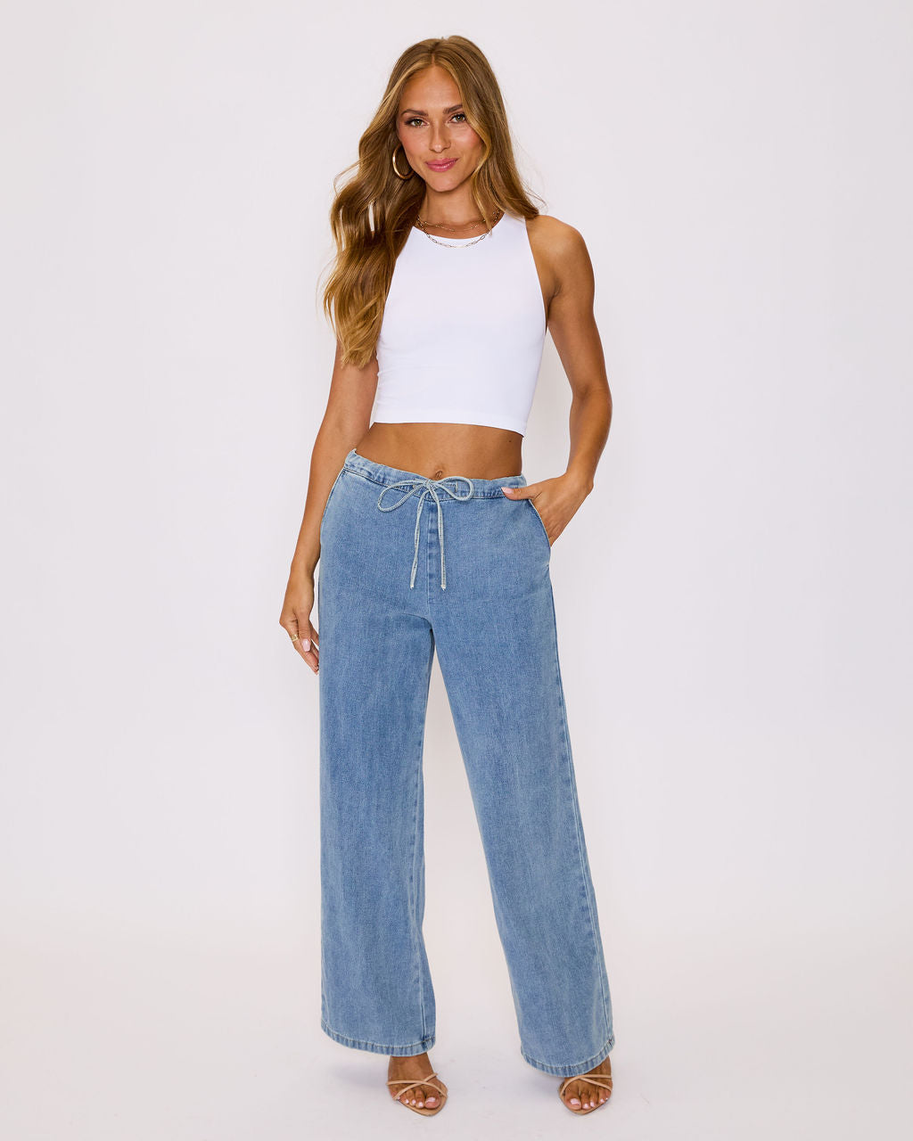Sarah Drawstring Jeans-Vogue Logic